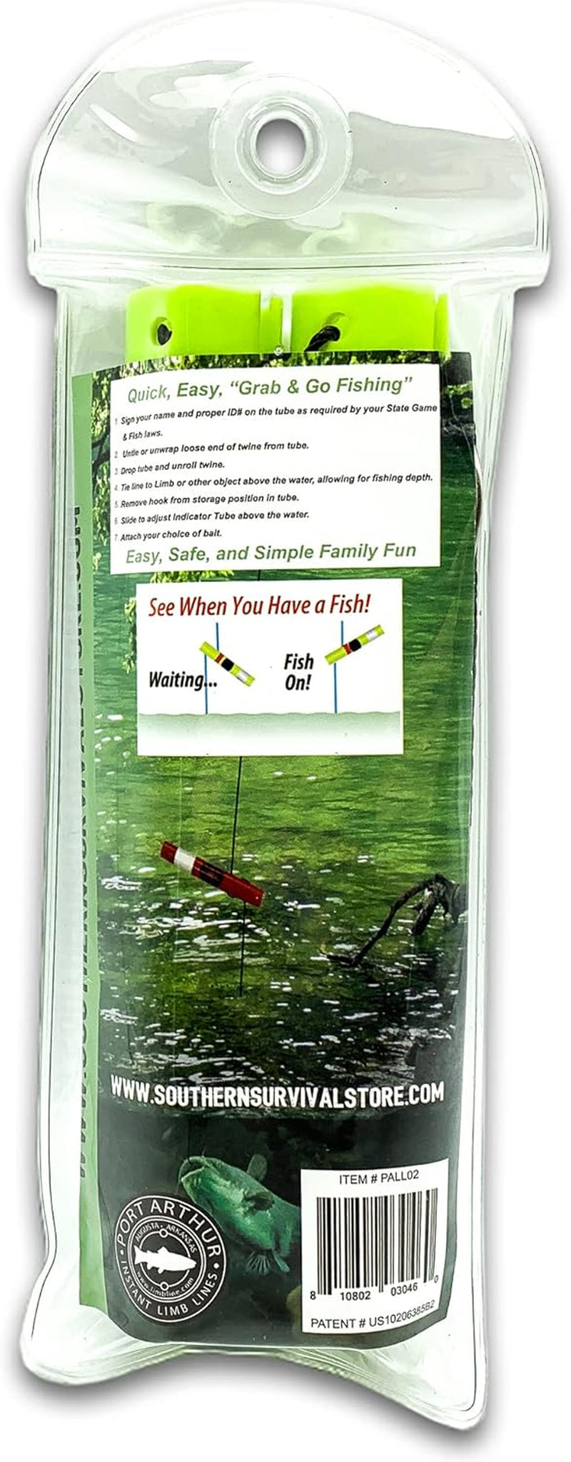 Survival Fishing Kit Limb Lines Auto Fishing Device 2-Pack - Outdoor Survival Camping Bushcraft Fishing - Lightweight, Compact, Easy to Use