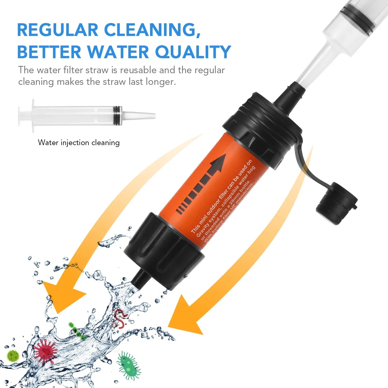 Outdoor Survival Water Filter Straw Camping Equipment