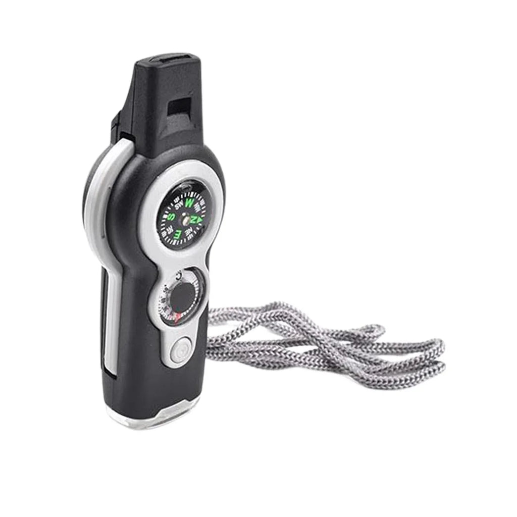 7in1 Emergency Survival Hiking Safety Whistle & Magnifier Flashlight Compass Outdoor Tools