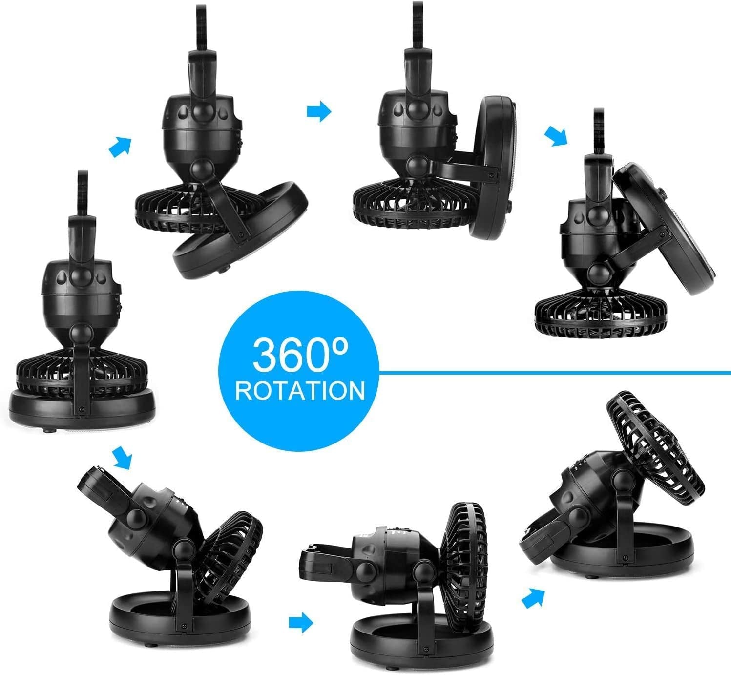 Portable LED Camping Lantern with Ceiling Fan - Hurricane Emergency