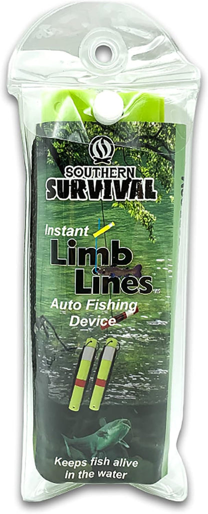 Survival Fishing Kit Limb Lines Auto Fishing Device 2-Pack - Outdoor Survival Camping Bushcraft Fishing - Lightweight, Compact, Easy to Use